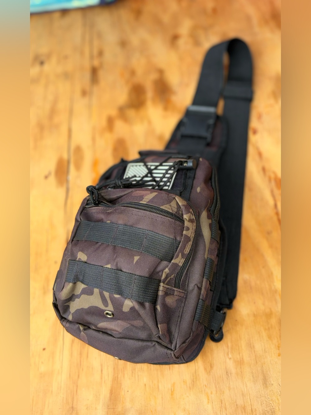 Camouflage Crossbody Sling Bag - Men's Brown Camo